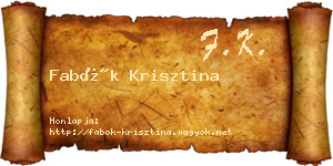 Fabók Krisztina névjegykártya